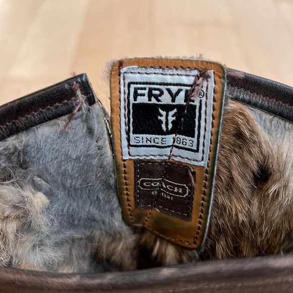 Frye For Coach Fur Lined Engineer Boot, rare find!! - Picture 3 of 6